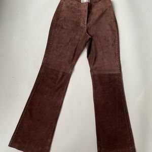 Brown suede pants